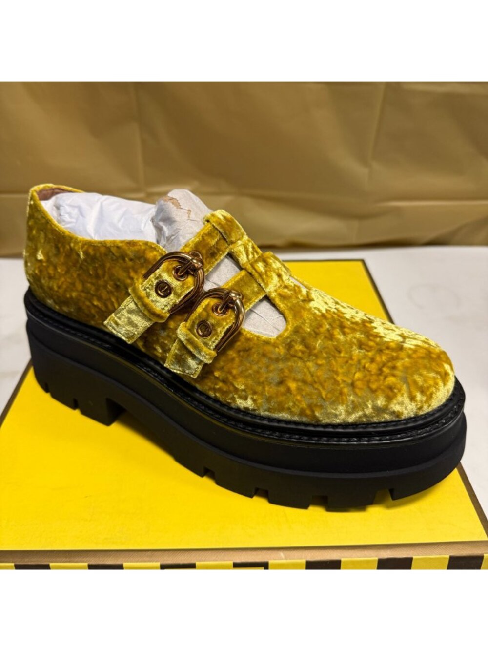Circus Ny Women's Bryce T-Strap Platform Loafers Yellow Size 11 NEW - Picture 5 of 6